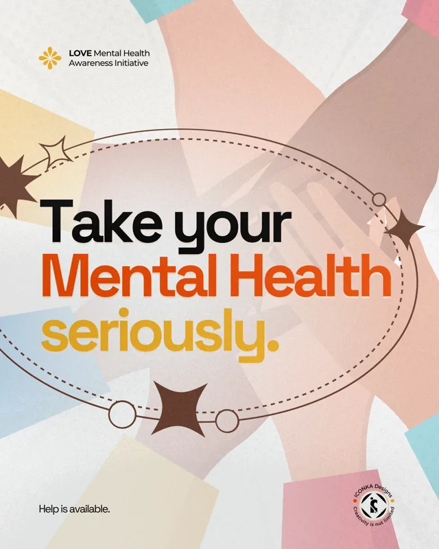 Take your mental health seriously graphic design artwork