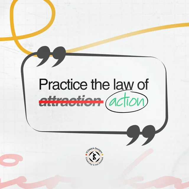 Practice the law of action graphic design artwork