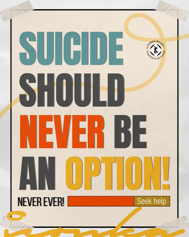 Suicide prevention · awareness poster graphic design artwork